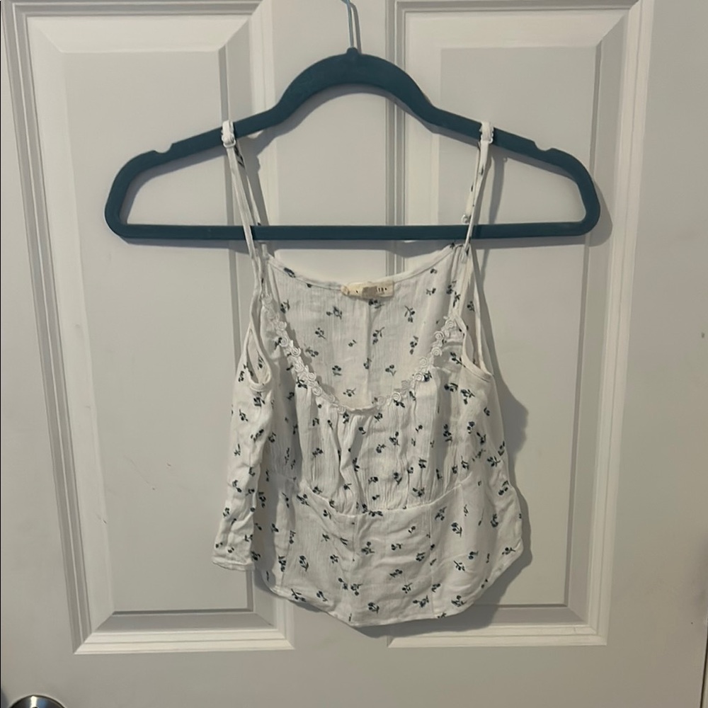 La Hearts White Ruched Tie Front Camisole